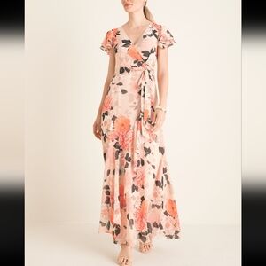 Eliza J Dress Floral Pink Maxi Size 4 NWOT